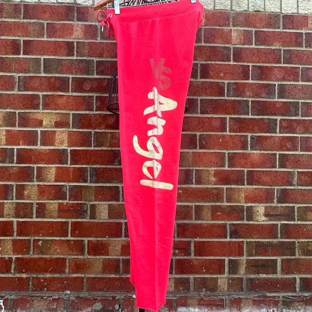 Victoria's Secret Sweats Legging Graphic Angel Beaded Sparkly Stretch Loungewear